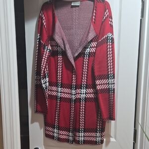 Red Plaid Women's Sweater (Classic)